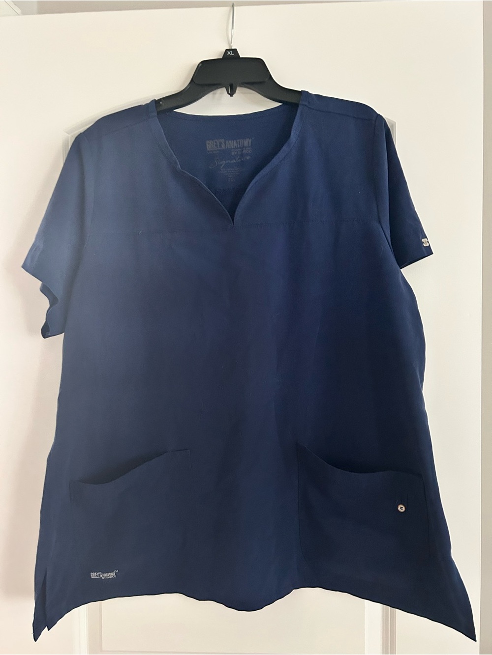 Navy V-Neck Medical Scrub Top + Pants